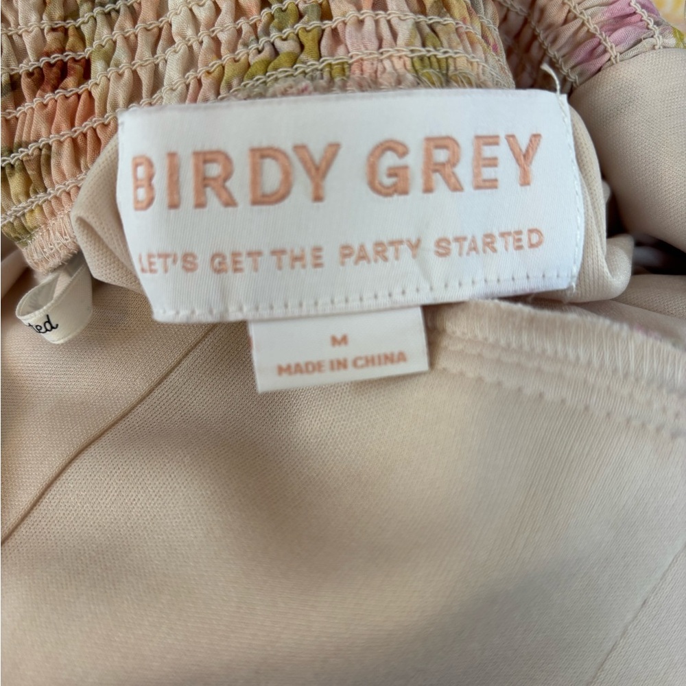 Birdy Grey Lola Chiffon Dress in Coral Sunset Peonies - Size M - Picture 5 of 9